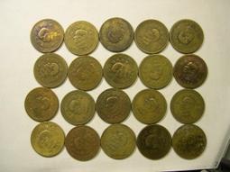 中華民國四十三年 43年大伍角硬幣 缺料複印偏打薄 2 歷史價格詳細信息