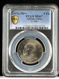 鑑定幣MS67:民國55年中央銀行發行（蔣總統8秩華誕壹圓錢幣1枚）,（品相佳MS67）高分，隨機出貨；值得珍藏 歷史價格詳細信息