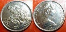 【全球郵幣】紐西蘭1969 New Zealand 5 Cents 稀有 英國女王伊莉莎白二世肖像 AU 歷史價格詳細信息