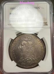 1888英國維多利亞高冠馬劍大銀幣 窄版少見66 歷史價格詳細信息