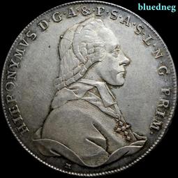 薩爾茨堡1778泰勒銀幣，末代大主教希羅尼穆斯&middot;科洛雷多，D64203 歷史價格詳細信息