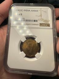 MS63！英屬印度喬治五世 1/12安娜 ！20215 歷史價格詳細信息