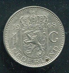 【錢幣】 NETHERLAND (荷蘭)， 1-GULD , K184a , 1968 ,品相極美XF#202305 歷史價格詳細信息