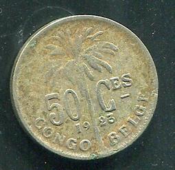 【錢幣】Belgian Congo (比利時剛果), 50 Centimes  , K23  , 1926 ,品相美VF #203942 歷史價格詳細信息
