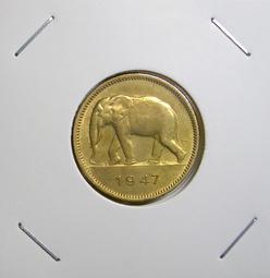 比屬剛果 1944 Belgian Congo - 1 F 銅幣-365 歷史價格詳細信息