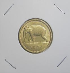 比屬剛果 1944 Belgian Congo - 1 F 銅幣-365 歷史價格詳細信息