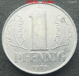 ????露天【至低價】東德民主德國1975年1芬尼鋁幣A廠（大字版）23E779 歷史價格詳細信息
