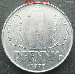 ????露天【至低價】東德民主德國1975年1芬尼鋁幣A廠（大字版）23E779 歷史價格詳細信息
