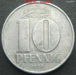 ????露天【至低價】東德民主德國1968年1芬尼鋁幣A廠（大字版）23F347 歷史價格詳細信息