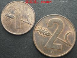 ????露天【至低價】瑞士1966年1、2分銅幣硬幣2枚壹起 23F486 歷史價格詳細信息