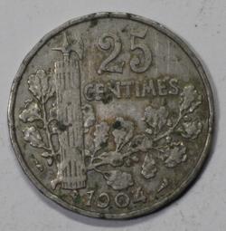 1904年法蘭西自由女神25分M188，老藏家舊藏冊子拆出自4290 歷史價格詳細信息