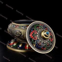 銅八寶香爐家用室內供奉供佛具用品擺件大號香爐仿古佛具三足銅鼎 歷史價格詳細信息