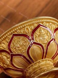 佛前聖水杯八吉祥彫花密宗佛具供佛杯供水碗純銅小號1套 歷史價格詳細信息