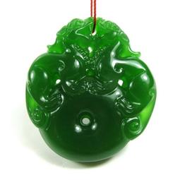 新疆和田碧玉貔貅吊墜天然玉石平安扣雙貔貅掛件雙靣工貔貅男女款 歷史價格詳細信息