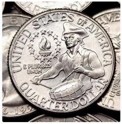 美國1976年25美分1/4美元紀念幣獨立200周年華盛頓24mm 24D685 歷史價格詳細信息