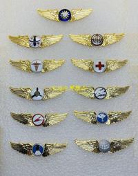 可欣台灣精品：空軍銅質金色+銀色初級國徽中型飛行徽章（5.3公分寬/銅質/蝴蝶釦） 歷史價格詳細信息