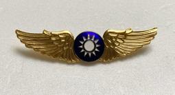 可欣台灣精品：特制陸軍空軍金色帽徽付金色真琺琅黨徽帽徽一組（真琺琅黨徽白日上有斑點介意的請勿購買/不影響使用） 歷史價格詳細信息