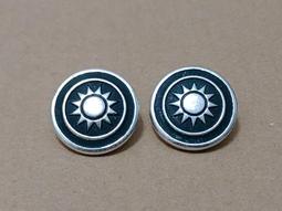 【老徽章 胸章 紀念章】空軍禮服鈕扣 一對 國徽 早期聯勤被服廠製 (M808) 歷史價格詳細信息