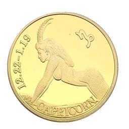 包郵外國 十二星座鍍金紀念幣 摩羯座紀念幣星座金幣牙仙愛情金幣 價格比較,價格查詢,歷史價格詳細信息