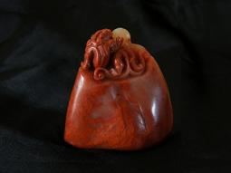 壽山石對章 龍鳳凰鏤空拉絲雕 早期件 印章 歷史價格詳細信息