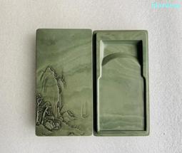 硯台精品松花硯文房四寶書法用品墨海老坑原石硯實用磨墨帶蓋盒硯 歷史價格詳細信息