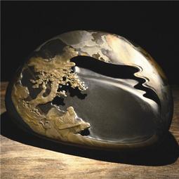 中國歙硯 金星原石硯臺 經典素硯 老坑帶蓋硯臺墨海端硯文房四寶 歷史價格詳細信息