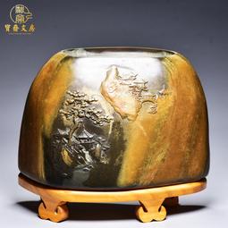 孤品名師老坑硯臺/山水如畫/精品原石歙硯籽料天然高檔文房收藏端 歷史價格詳細信息