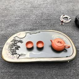 天然烏金石茶盤套裝整塊家用石頭大茶臺托盤茶海簡約功~特價~特價 歷史價格詳細信息