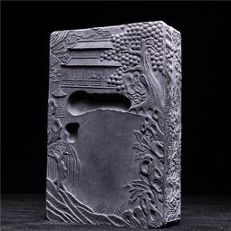 國家非遺 古道會友 安徽歙縣高檔文房四寶紙墨筆硯墨條套裝書法磨墨專用歙硯端硯天然原石老坑黑龍尾硯臺禮品 歷史價格詳細信息