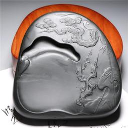 歙硯《寒梅傲雪》天然原石硯臺墨梅暗香硯書法繪畫小楷筆舔可壓紙 歷史價格詳細信息