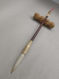 90年代極品純狼毫，兼毫，純尾大蘭竹，大山水，手工刻字，刻字精美，其中一支有牛角頂牛角斗，  出峰:2.5--1572 歷史價格詳細信息