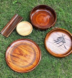 日本回流漆木茶盤，中間螺鈿小兔子，外有鎏金裝飾，尺寸21厘米39536 歷史價格詳細信息