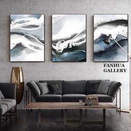 C - R - A - Z - Y - T - O - W - N　冷色調時尚北歐粉色羽毛小清新裝飾畫人物英文客廳三聯畫 歷史價格詳細信息