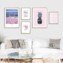 ART。DECO 北歐現代粉色簡約植物綠植葉子裝飾畫畫芯掛畫壁畫微噴打印畫心(3款可選) 歷史價格詳細信息