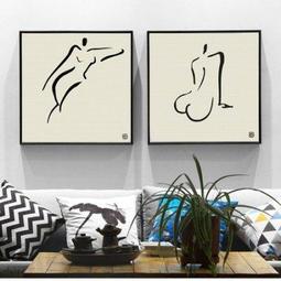 ART。DECO 歐美式幾何線條白馬黑馬​​頭裝飾畫畫芯畫布高清微噴打印北歐畫心(8款可選) 歷史價格詳細信息