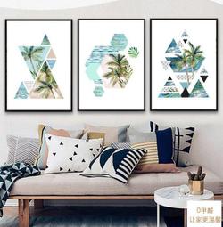 ART。DECO 北歐現代抽象裝飾畫畫芯畫布高清微噴打印色塊餐廳客廳背景牆(6款可選) 歷史價格詳細信息