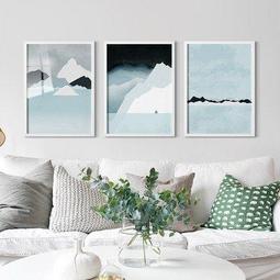 三聯客廳裝飾畫麋鹿實物裝置畫立體手工輕奢高端3d沙發背景牆掛畫 歷史價格詳細信息