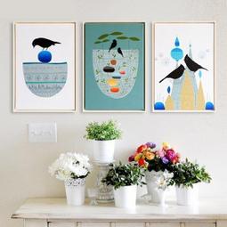 北歐風格臥室裝飾畫客廳沙發背景牆掛畫簡約抽象線條組合壁畫 歷史價格詳細信息