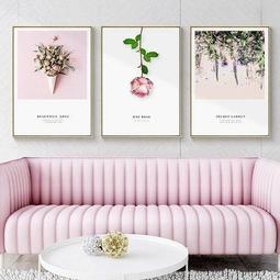 ART。DECO 粉墨之戀簡約現代抽象裝飾畫客廳沙發背景牆壁畫清新粉色床頭畫(3款可選) 歷史價格詳細信息