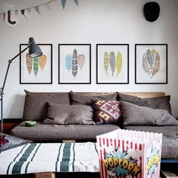 ART。DECO 歐美式幾何線條白馬黑馬​​頭裝飾畫畫芯畫布高清微噴打印北歐畫心(8款可選) 歷史價格詳細信息