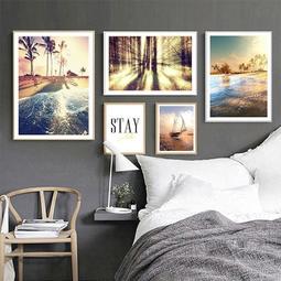 ART。DECO 自然影像美式複古裝飾畫現代簡約客廳沙發背景牆畫北歐餐廳掛畫(多款可選) 歷史價格詳細信息