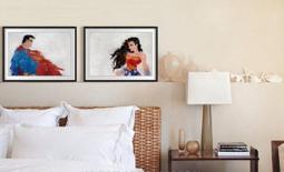 ART。DECO 正版藝術畫蝙蝠俠鋼鐵俠蜘蛛俠海報裝飾畫個性掛畫(3款可選) 歷史價格詳細信息