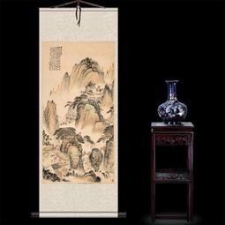 仿古山水畫錢松巖夢筆生花絲綢畫卷軸畫國畫辦公室風水畫黃山招財 歷史價格詳細信息