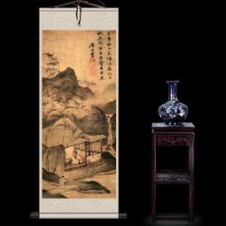茶樓裝飾畫人物畫絲綢卷軸古代神話故事定制掛畫酒店風水大禹治水 歷史價格詳細信息