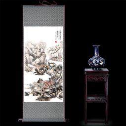 水墨字畫絲綢畫卷軸掛畫條幅書法畫上善若水厚德載物辦公室裝飾畫 歷史價格詳細信息