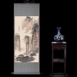 絲綢畫國畫黃賓虹山水畫卷軸畫書房客廳玄關水墨畫 歷史價格詳細信息