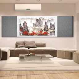 山水橫幅聚寶盆絲綢畫卷軸掛畫定制國畫辦公室裝飾掛畫江山多嬌 歷史價格詳細信息