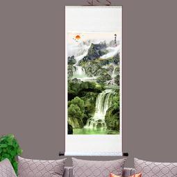 絲綢畫客廳辦公室掛畫風水卷軸國畫字畫牡丹畫花開富貴鯉魚圖吉祥 歷史價格詳細信息