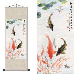 水墨花鳥畫風水絲綢畫掛畫卷軸畫梨花小鳥山水風景畫 條幅國畫 歷史價格詳細信息