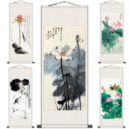 水墨字畫中堂畫三聯畫柳岸笛音屏風掛卷軸畫絲綢掛畫對聯定制國畫 歷史價格詳細信息